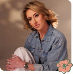 a woman looking at the camera