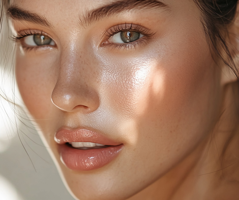 a close up of a woman