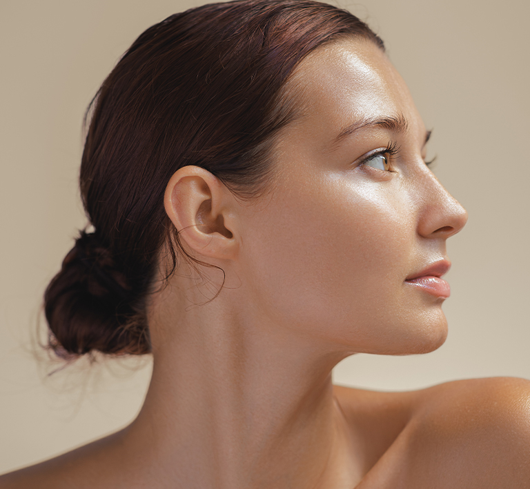 a woman looking at the camera