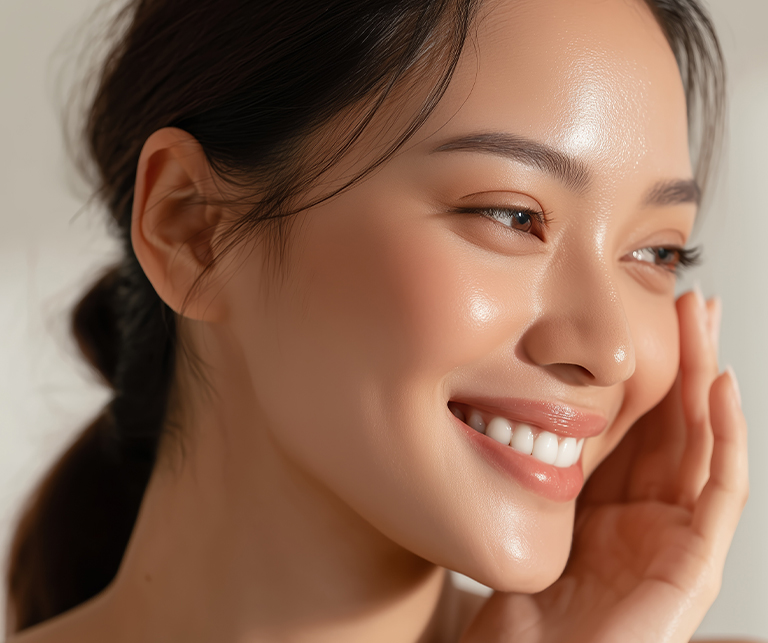 a close up of a woman